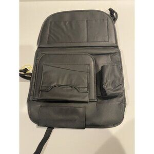 Back Organizer With Foldable Tray‎ Multifunctional Blk PU Leather Storage